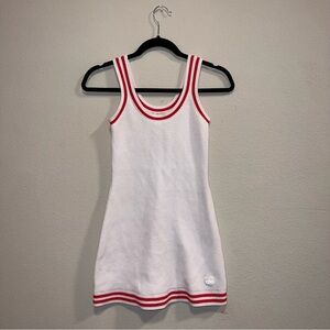 ALO Yoga White Mini Dress with Red Trim